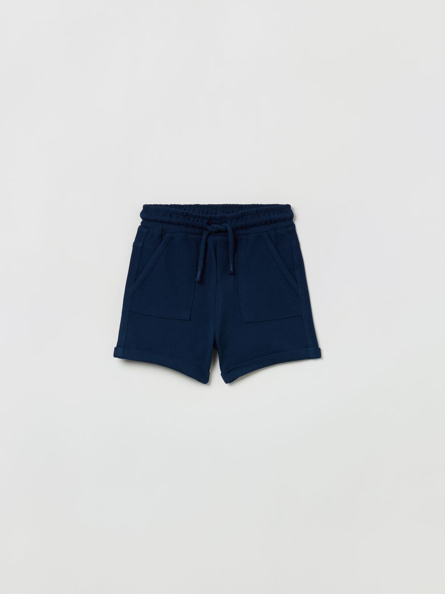 Shorts in piquet con coulisse_0