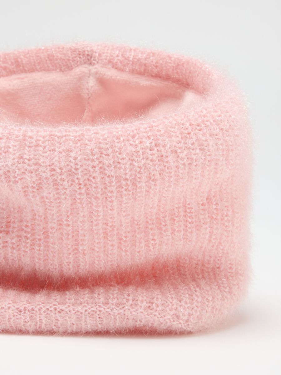 Pink scarf for girls with metallic fibres_2