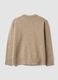 Beige stretch wool crew-neck jumper, oversized fit_6