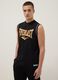 Black sleeveless pure cotton vest with Everlast logo_3