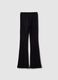 Girls' black stretch cotton flare leggings_1