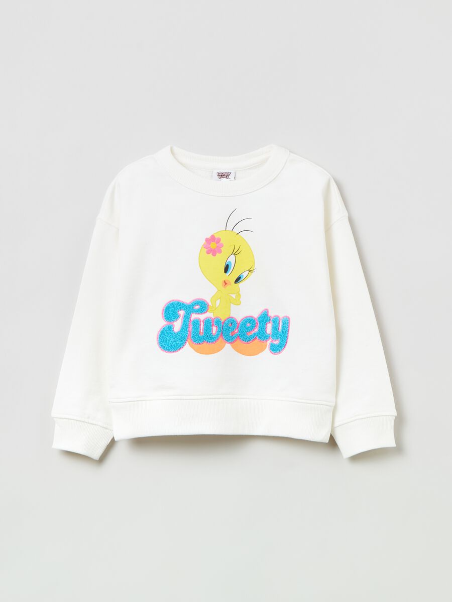 Sweatshirt with embroidery and Looney Tunes Tweety print_0