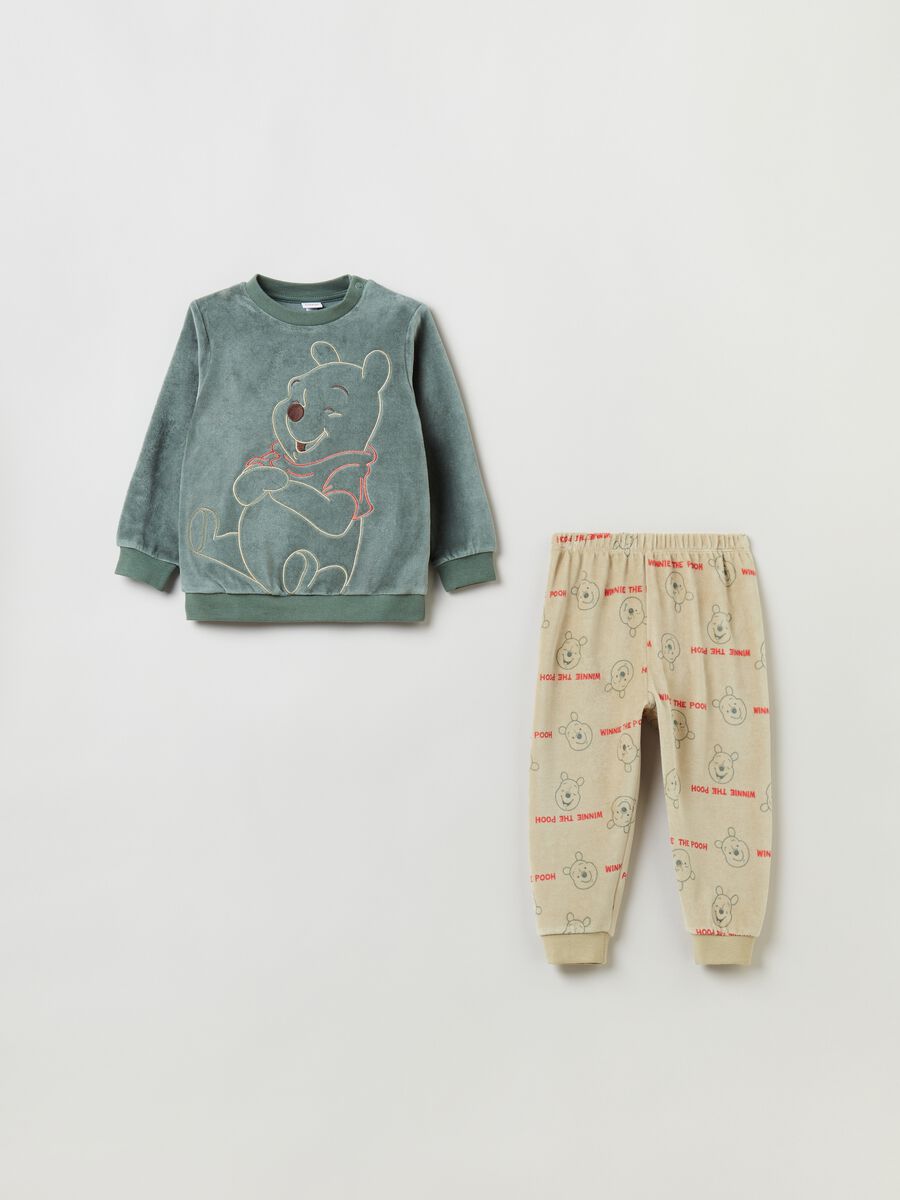 Velour pyjamas with Winnie The Pooh embroidery_0