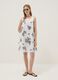 Wei&szlig;es Mini-Kleid aus reiner Baumwolle mit Blumenprint_1