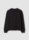 Schwarzes Sweatshirt aus reiner Baumwolle mit Rundhals und Print_1