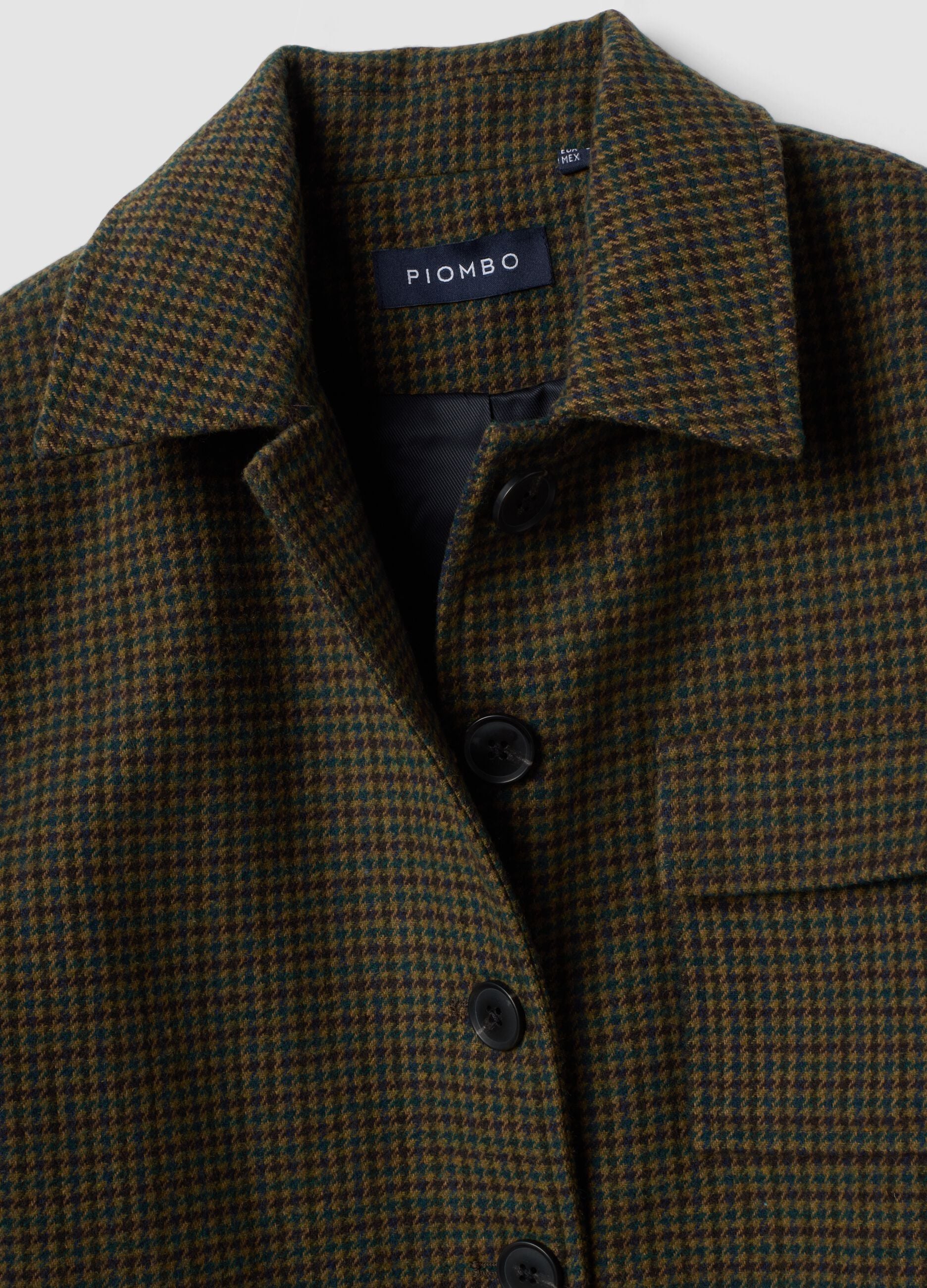 Brown, olive green and navy wool-blend blazer