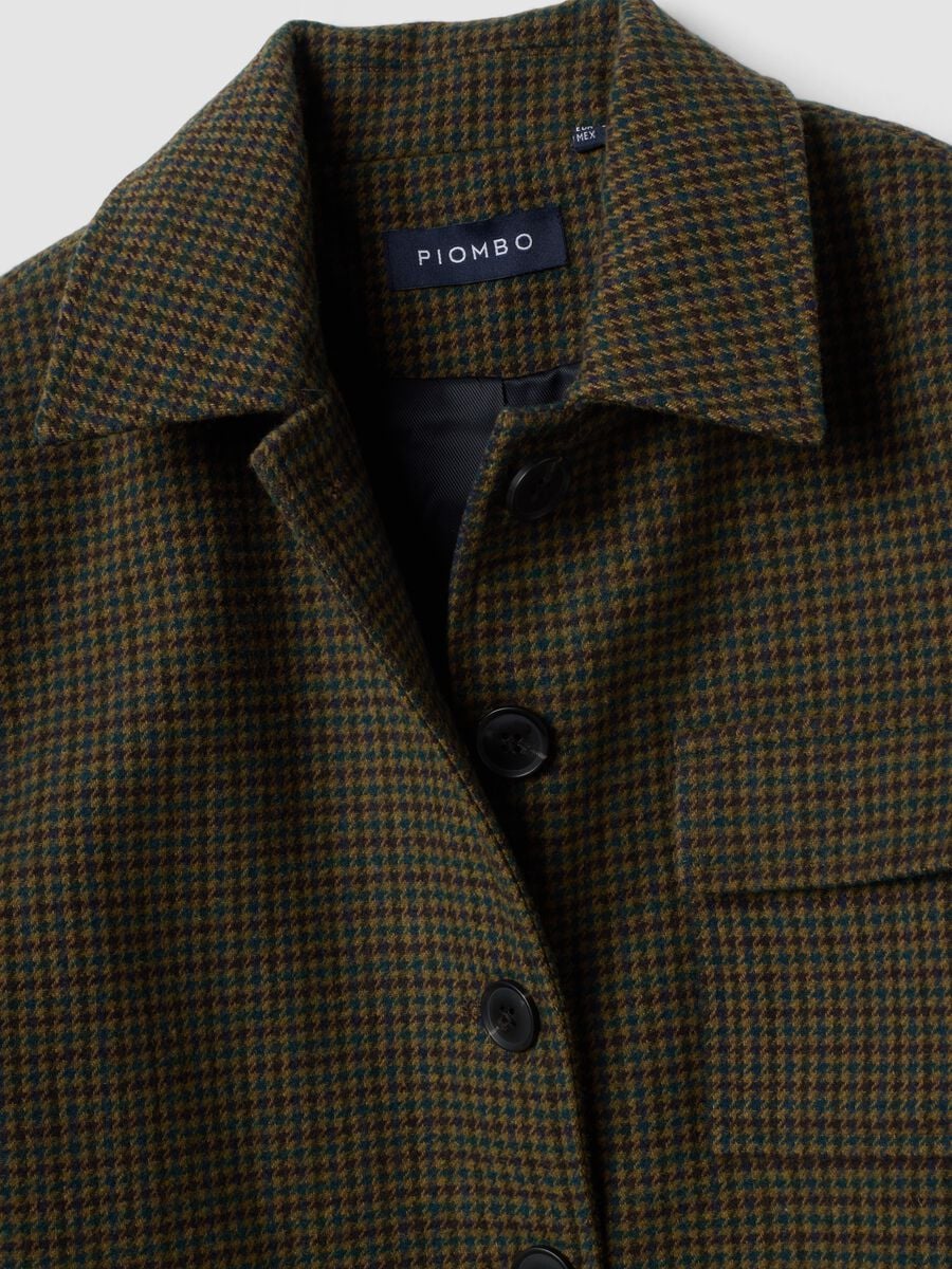 Brown, olive green and navy wool-blend blazer_1