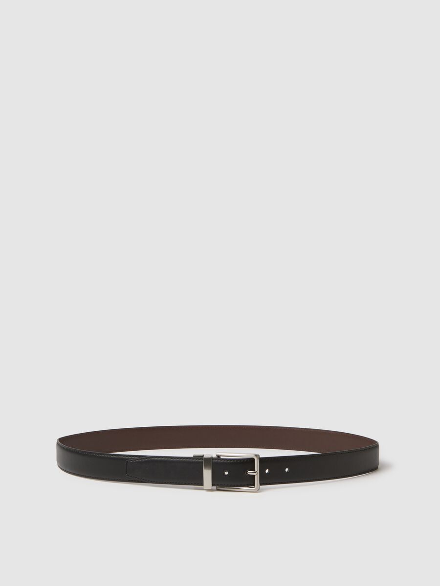 Multicolour reversible belt with metal buckle_0