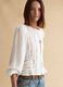 White pure viscose shirt regular fit with lace details_0