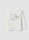 Wei&szlig;es T-Shirt aus elastischer Bio-Baumwolle mit Herz-Print f&uuml;r Baby-M&auml;dchen_0