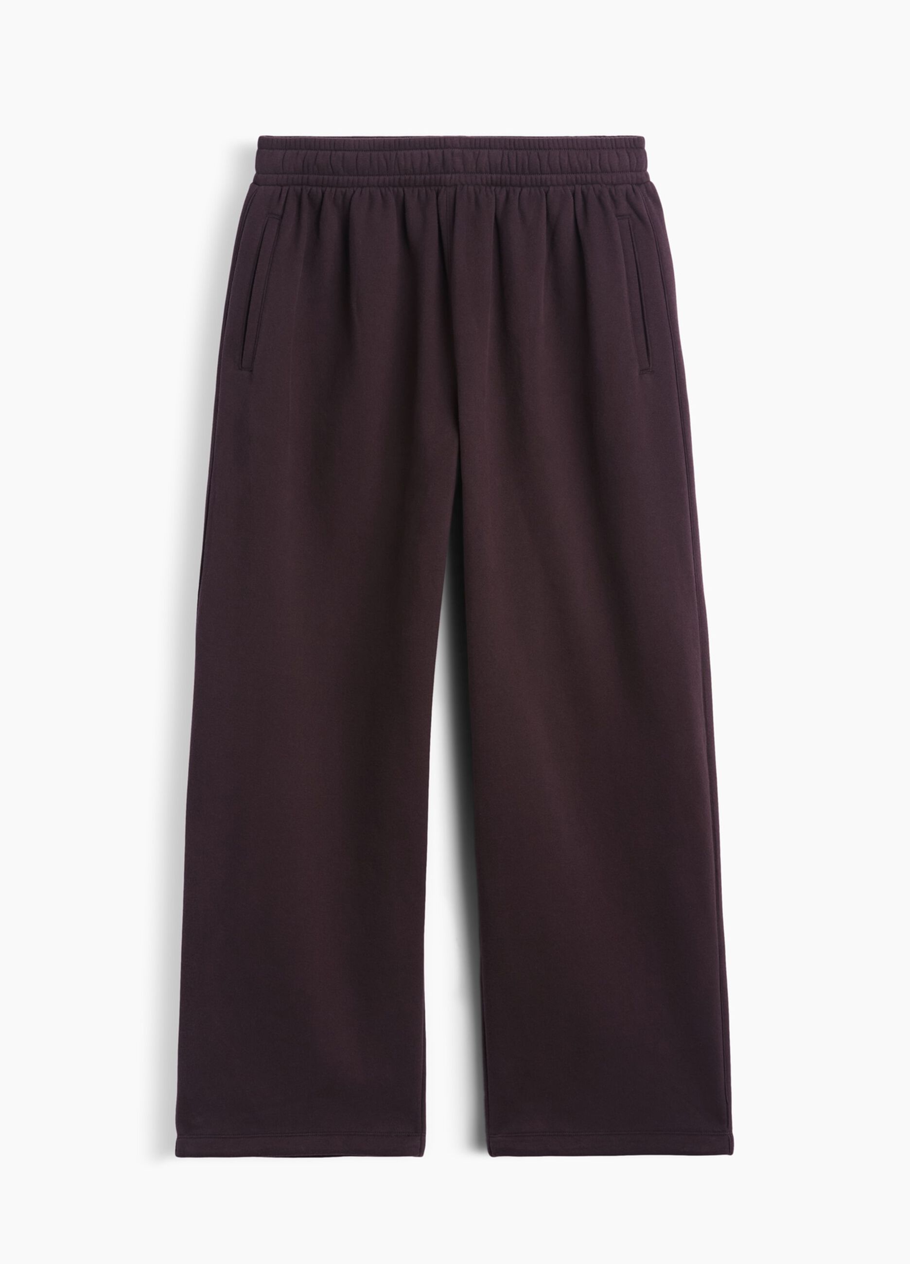 Pantaloni marrone scuro in misto cotone con vita elasticizzata