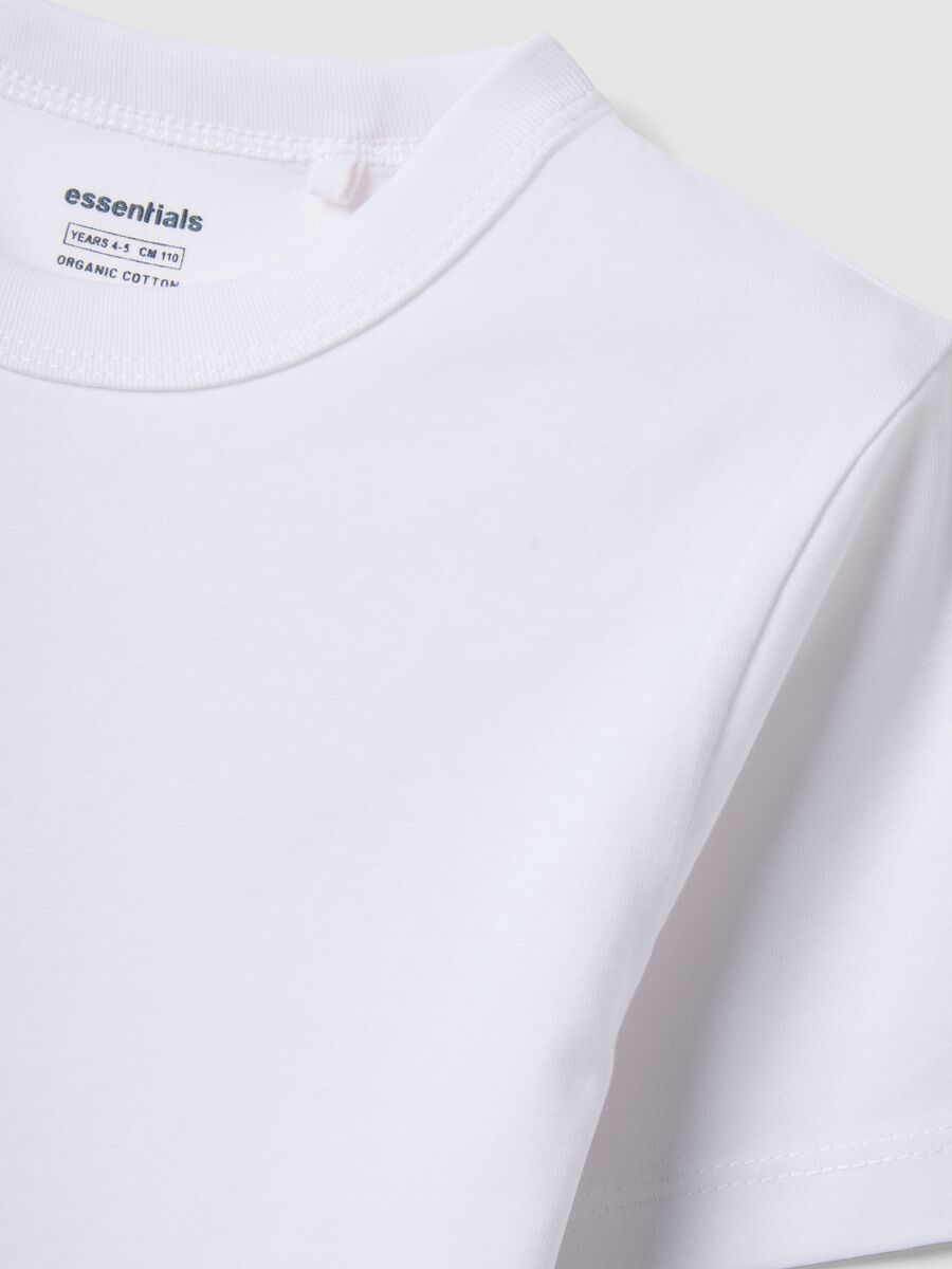 White pure cotton kids&rsquo; T-shirt with oversized fit_2