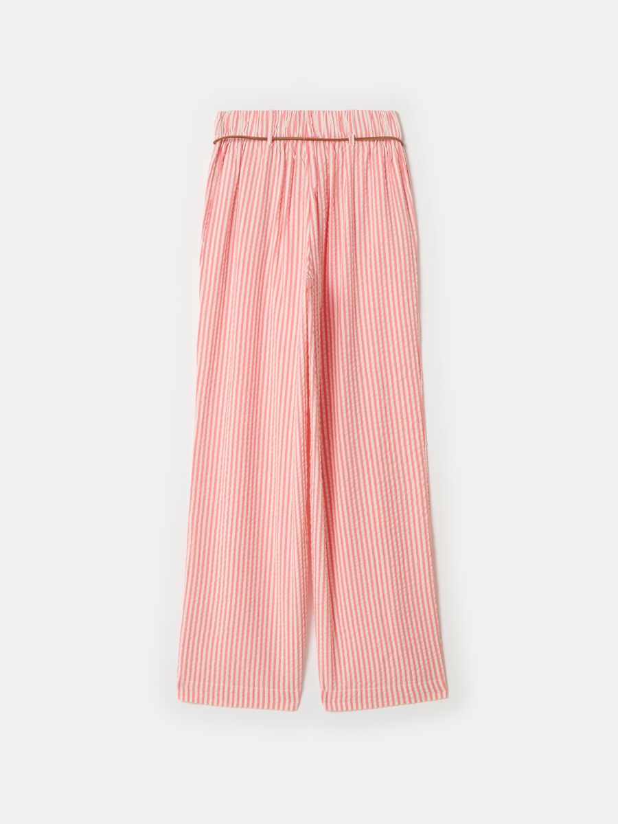 Striped seersucker trousers with belt_4