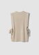 Beige gerippte Wollmix-Weste mit Bindeb&auml;ndern, Regular Fit_2