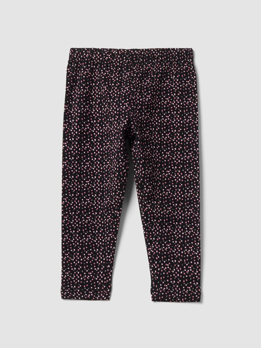 Leggings neri in cotone organico elasticizzato slim fit per bimba_0