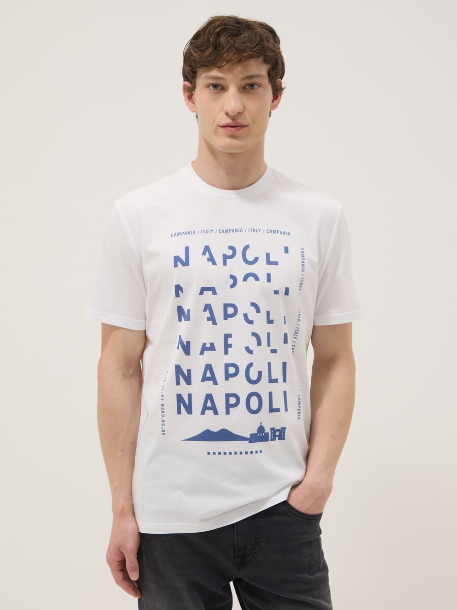 Wei&szlig;es T-Shirt aus reiner Baumwolle mit kurzen &Auml;rmeln, Regular Fit_0