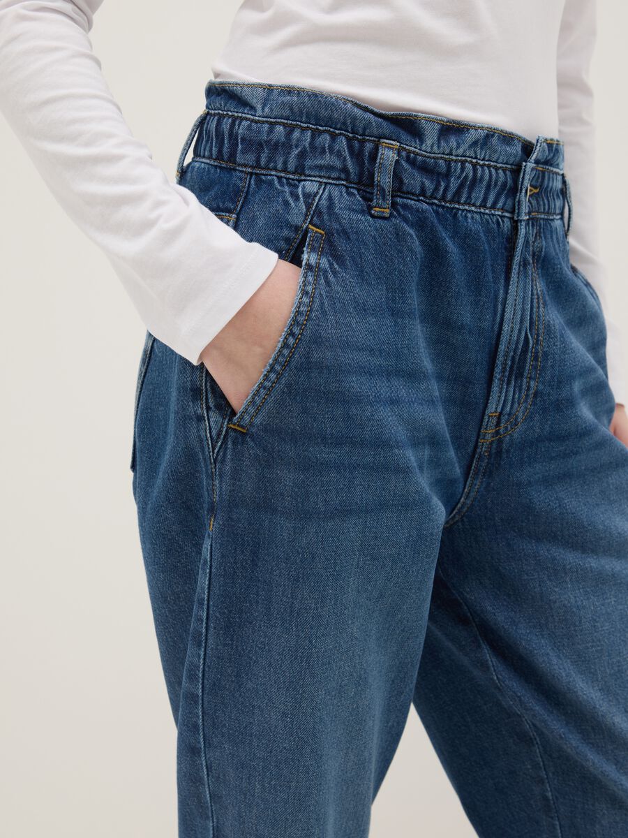 Blue Pure Cotton Baggy Trousers_3