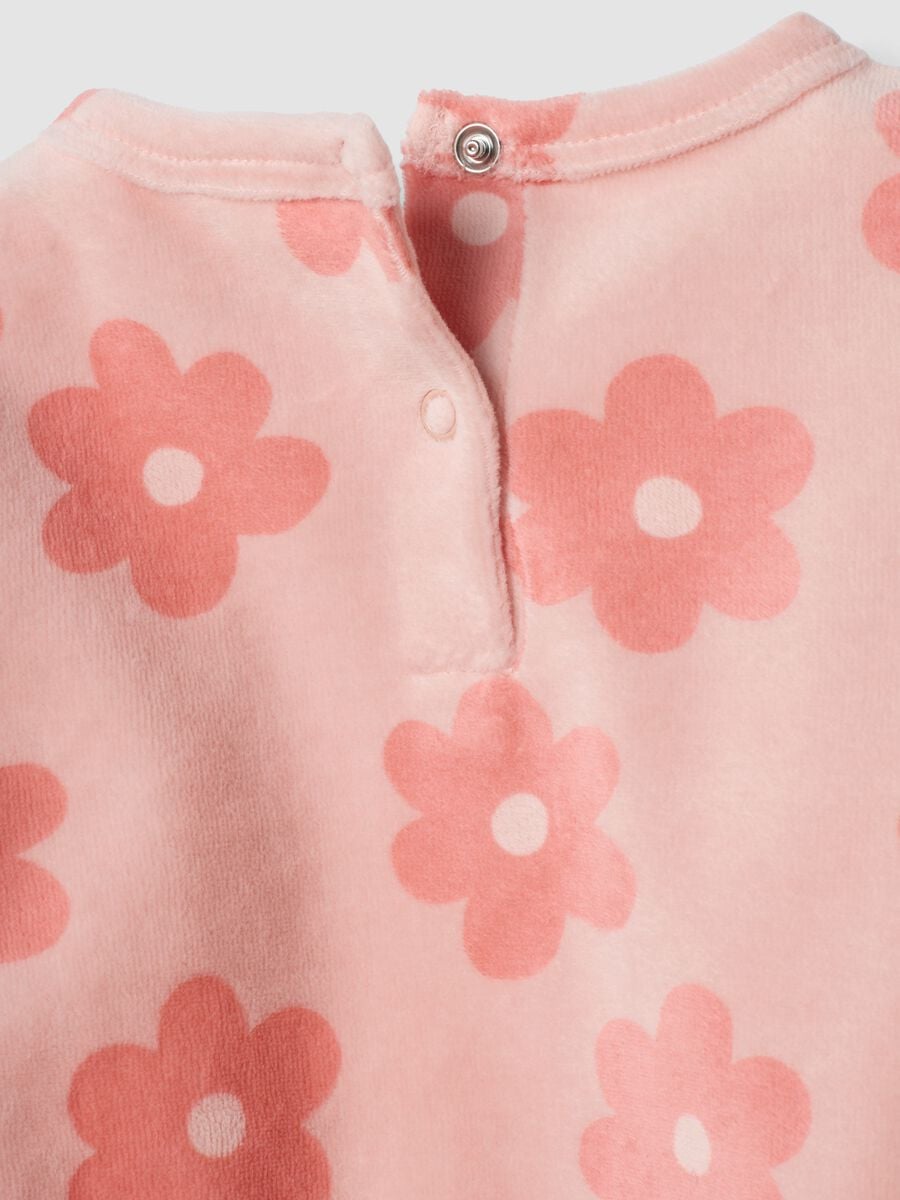 Pigiama rosa chiaro in misto cotone con girocollo_3