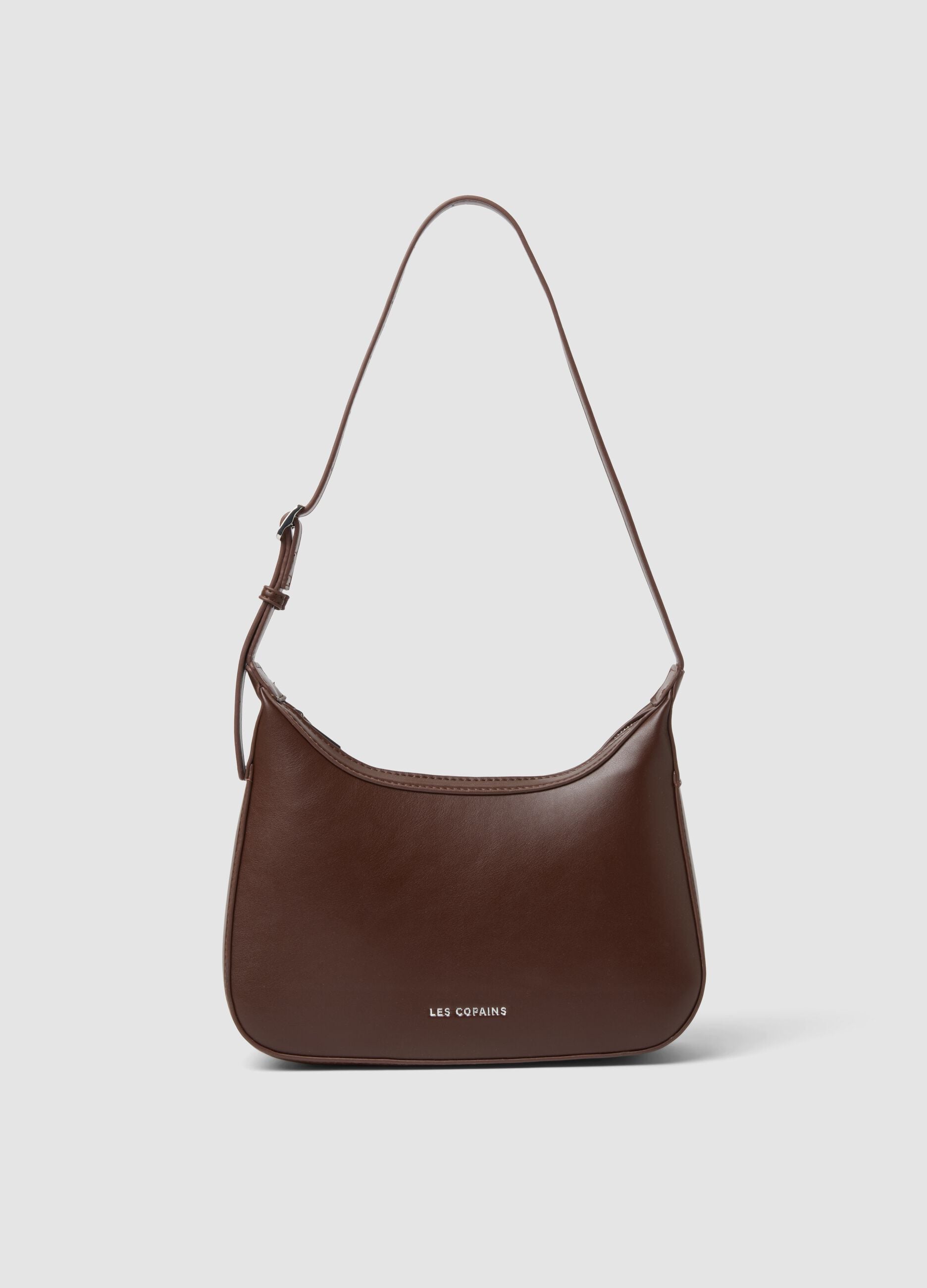 Brown shoulder bag with adjustable strap