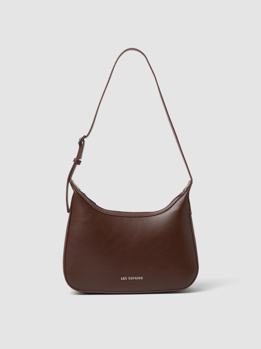 Brown shoulder bag with adjustable strap_0