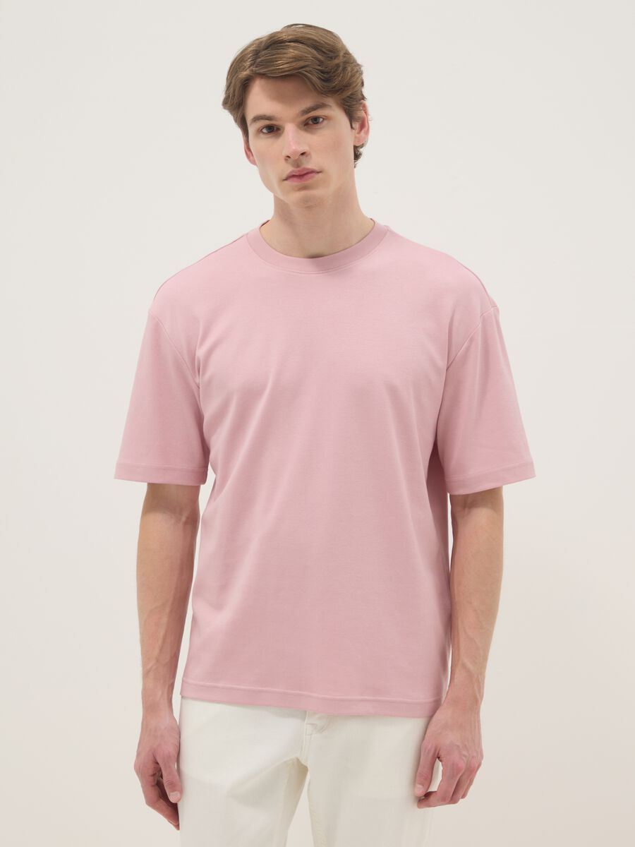 Pink pure cotton short-sleeve T-shirt &ndash; relaxed fit_1