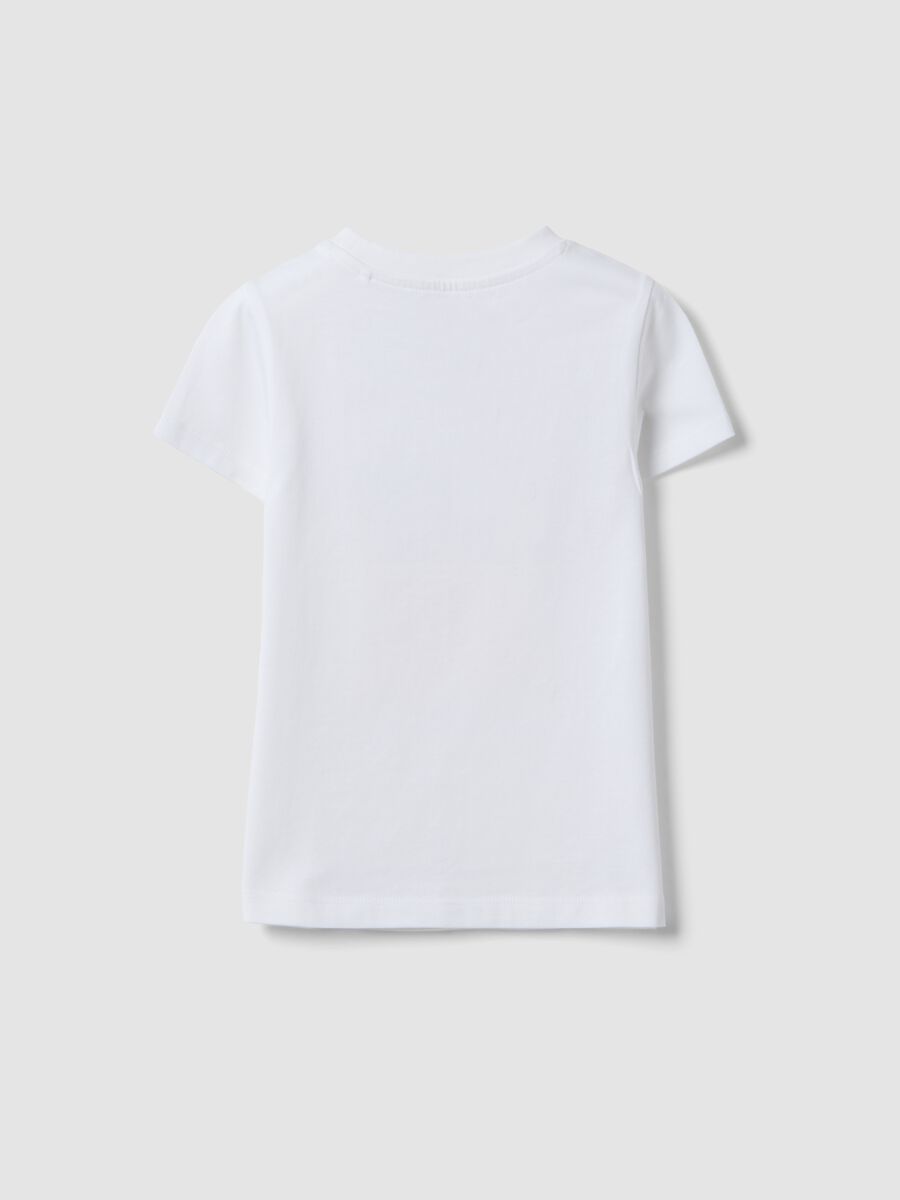 White pure cotton t-shirt regular fit with print for girls_1