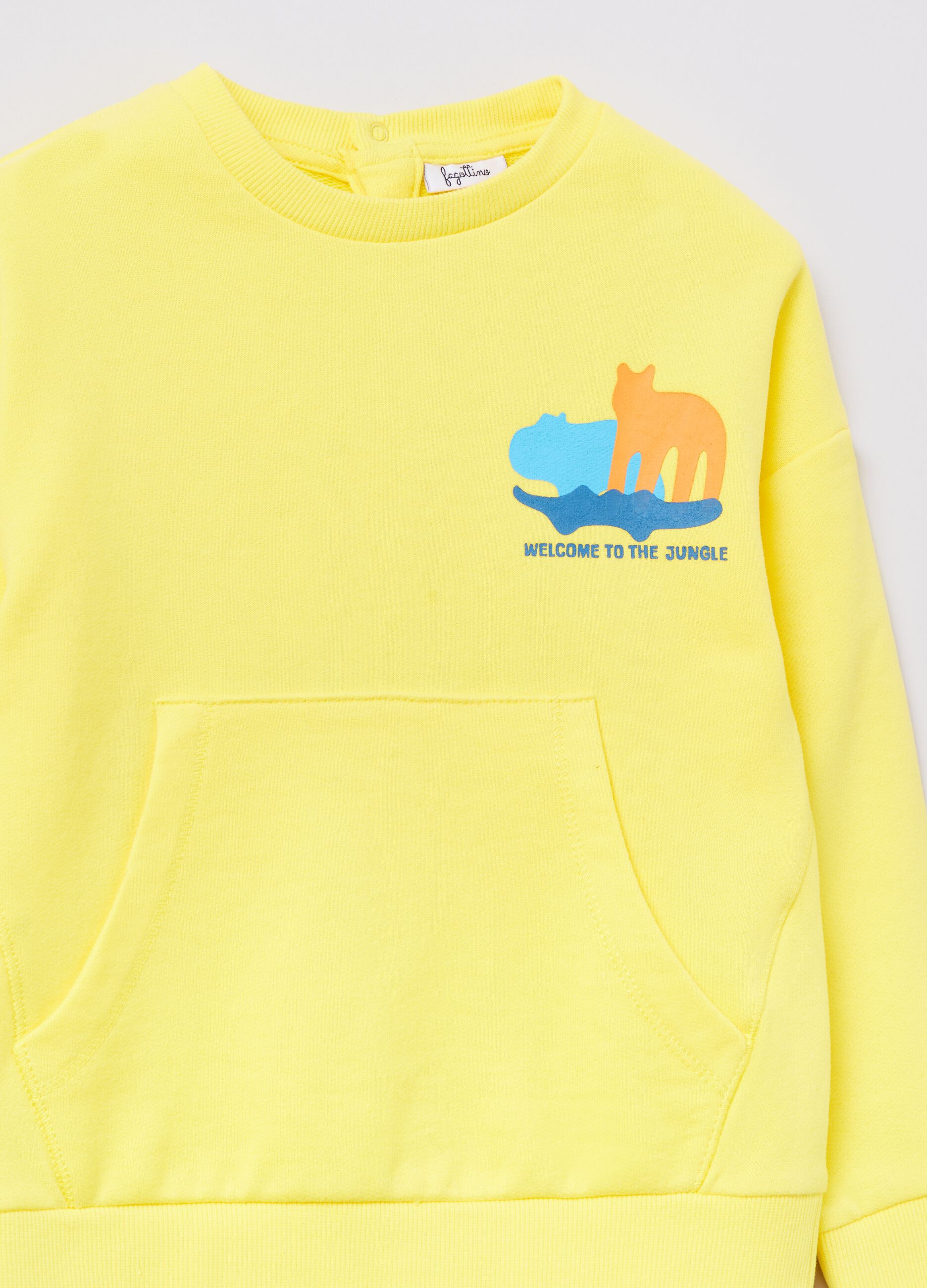 Cotton sweatshirt with animal print