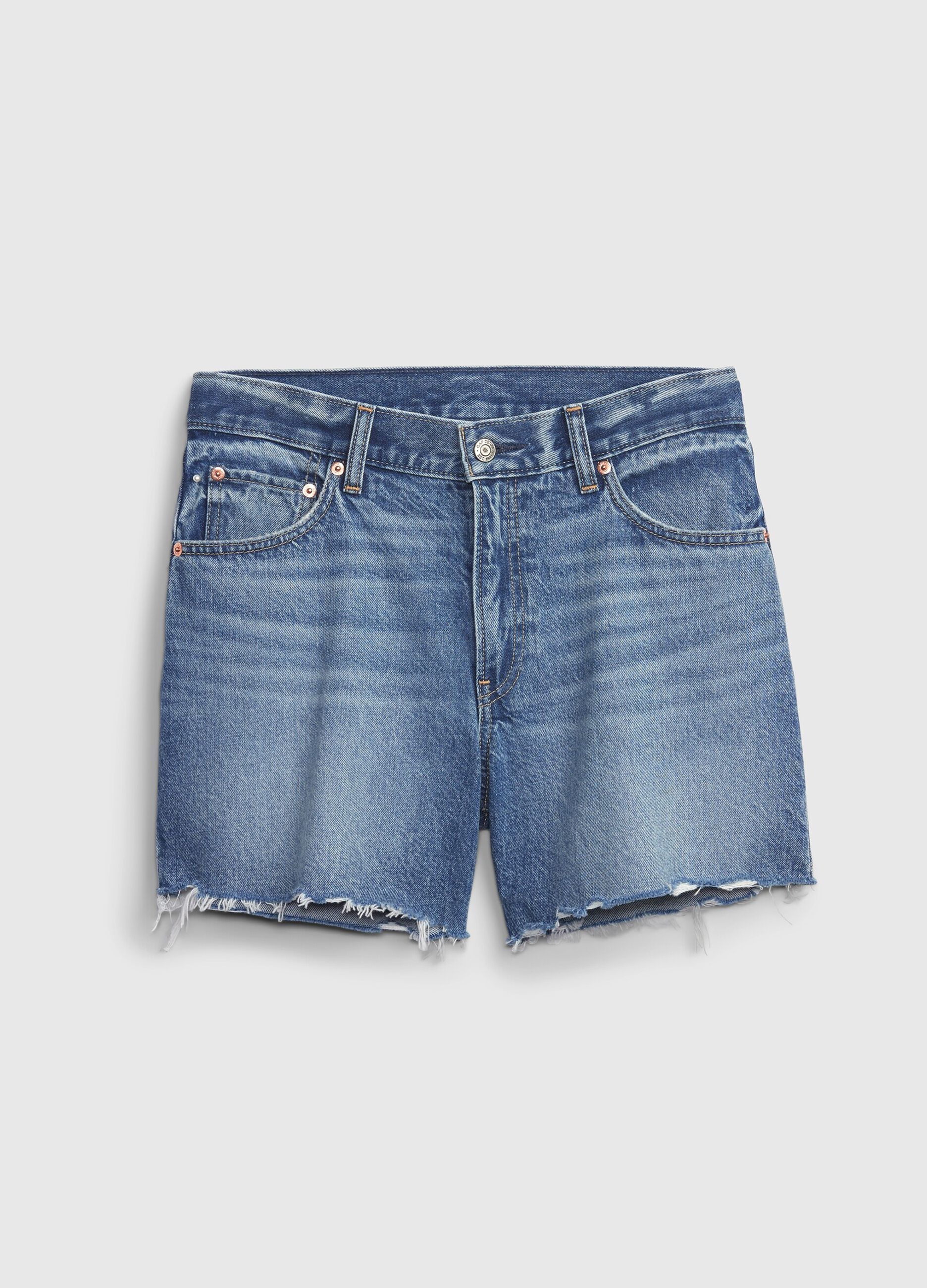 Low-rise denim shorts