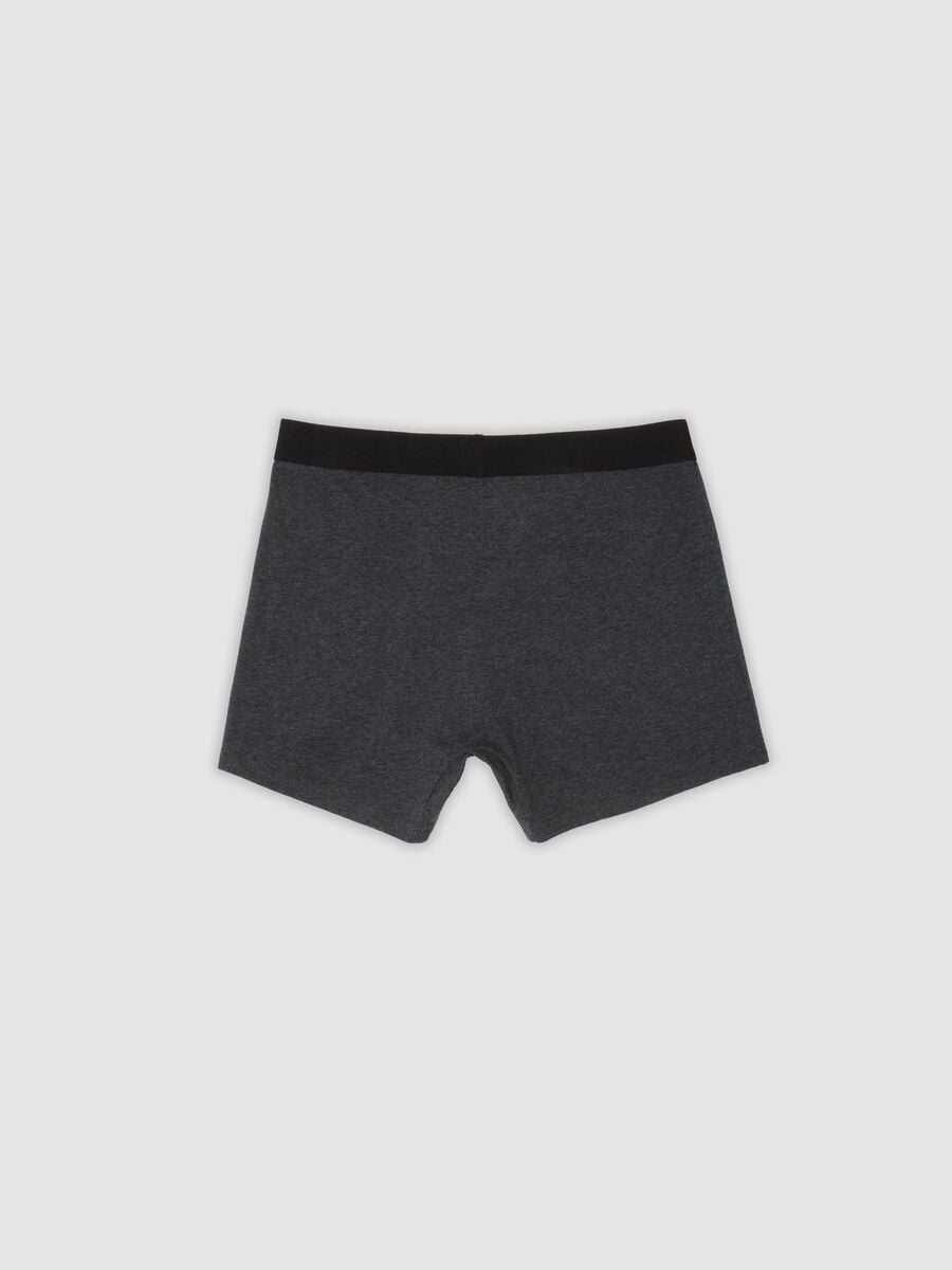 Pack of 3 grey midi boxer briefs in stretch organic cotton_6