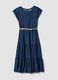 Blue midi dress in pure lyocell with braided belt_4