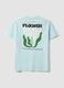 Light blue pure cotton jersey T-shirt with print, regular fit_5