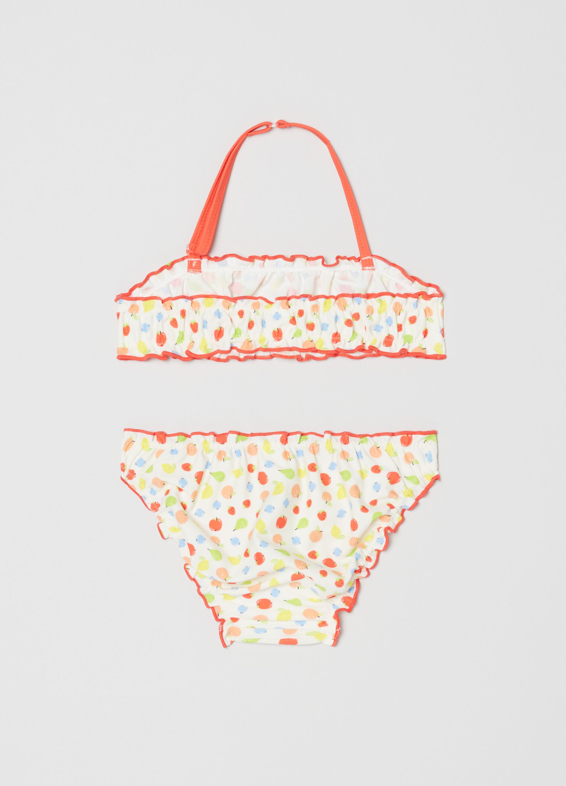 Bikini with all-over fruit print