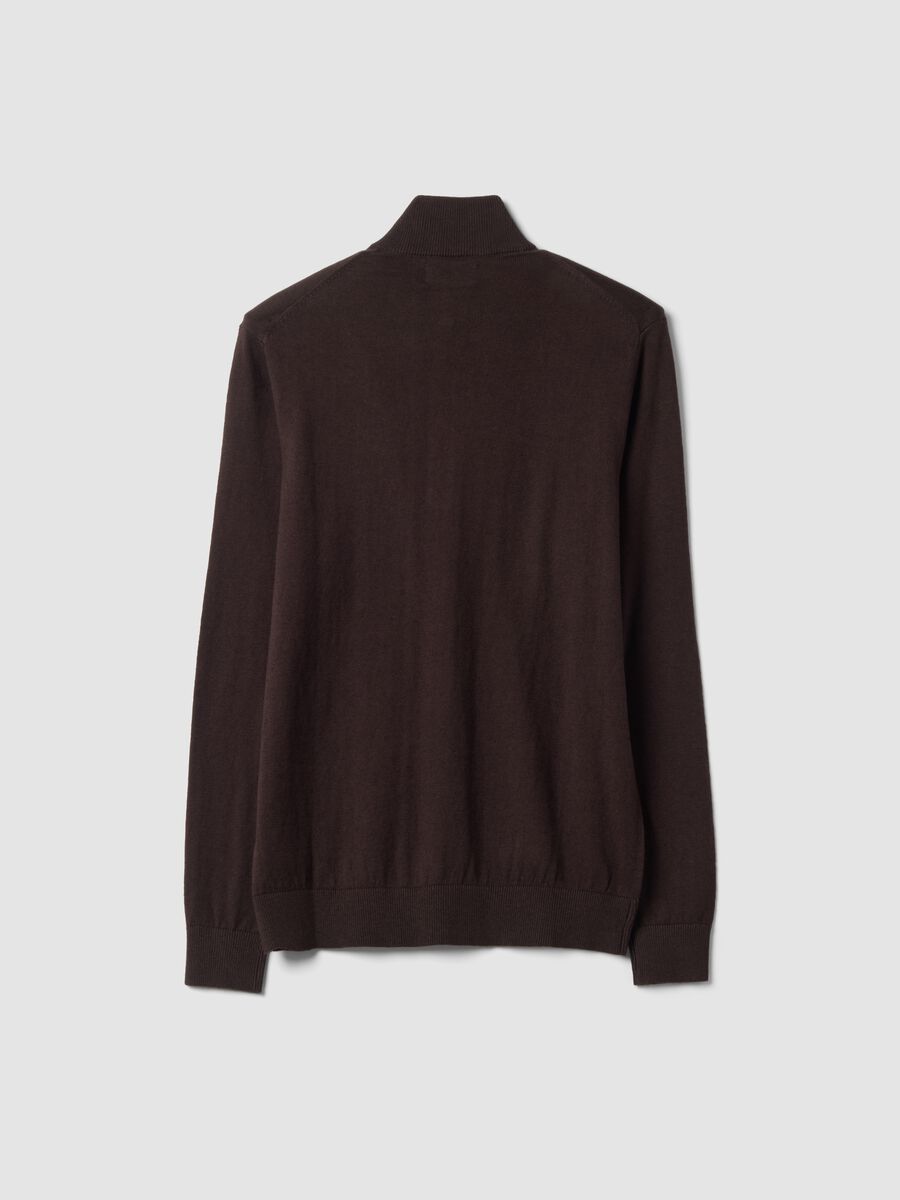 Brown cotton and cashmere-blend jumper with collar_6