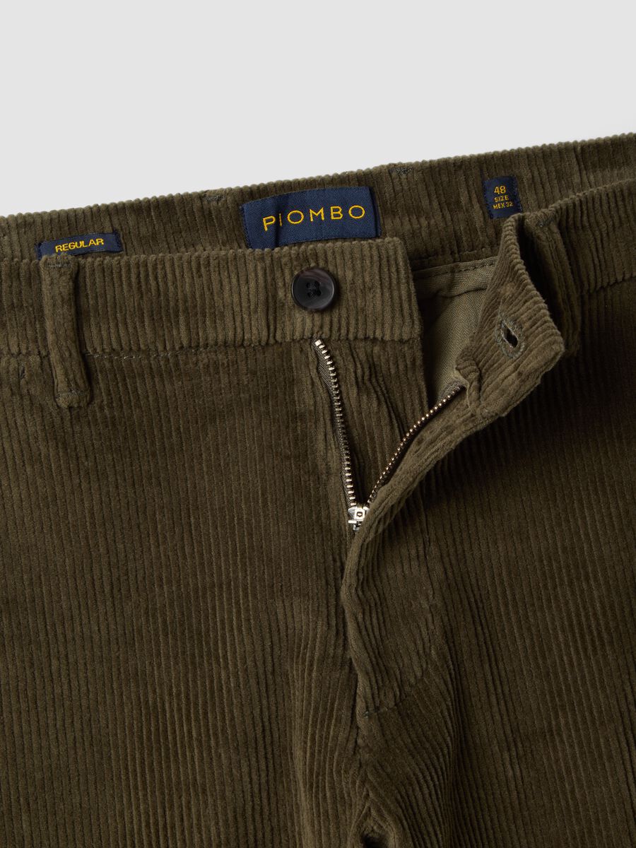 Cal&ccedil;as chino verdes regular fit em algod&atilde;o el&aacute;stico canelado_5
