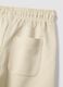 Regular fit beige pure cotton shorts for boys_3