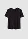 Schwarzes Regular Fit T-Shirt aus Stretch-Viskose mit Kordelverschluss_4