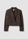 Brauner Cropped-Blazer aus elastischer Viskose_0