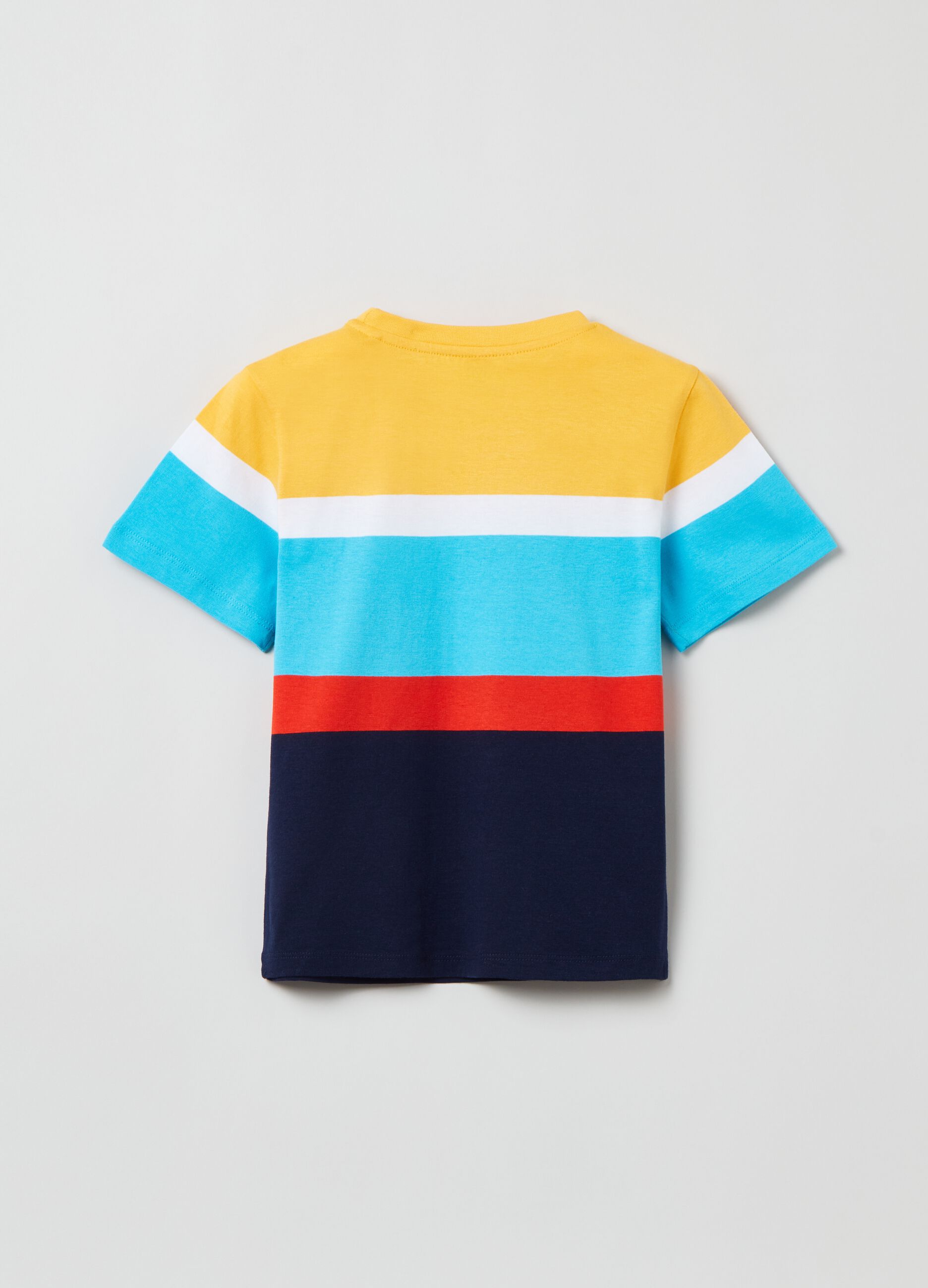 Camiseta de algodón color block