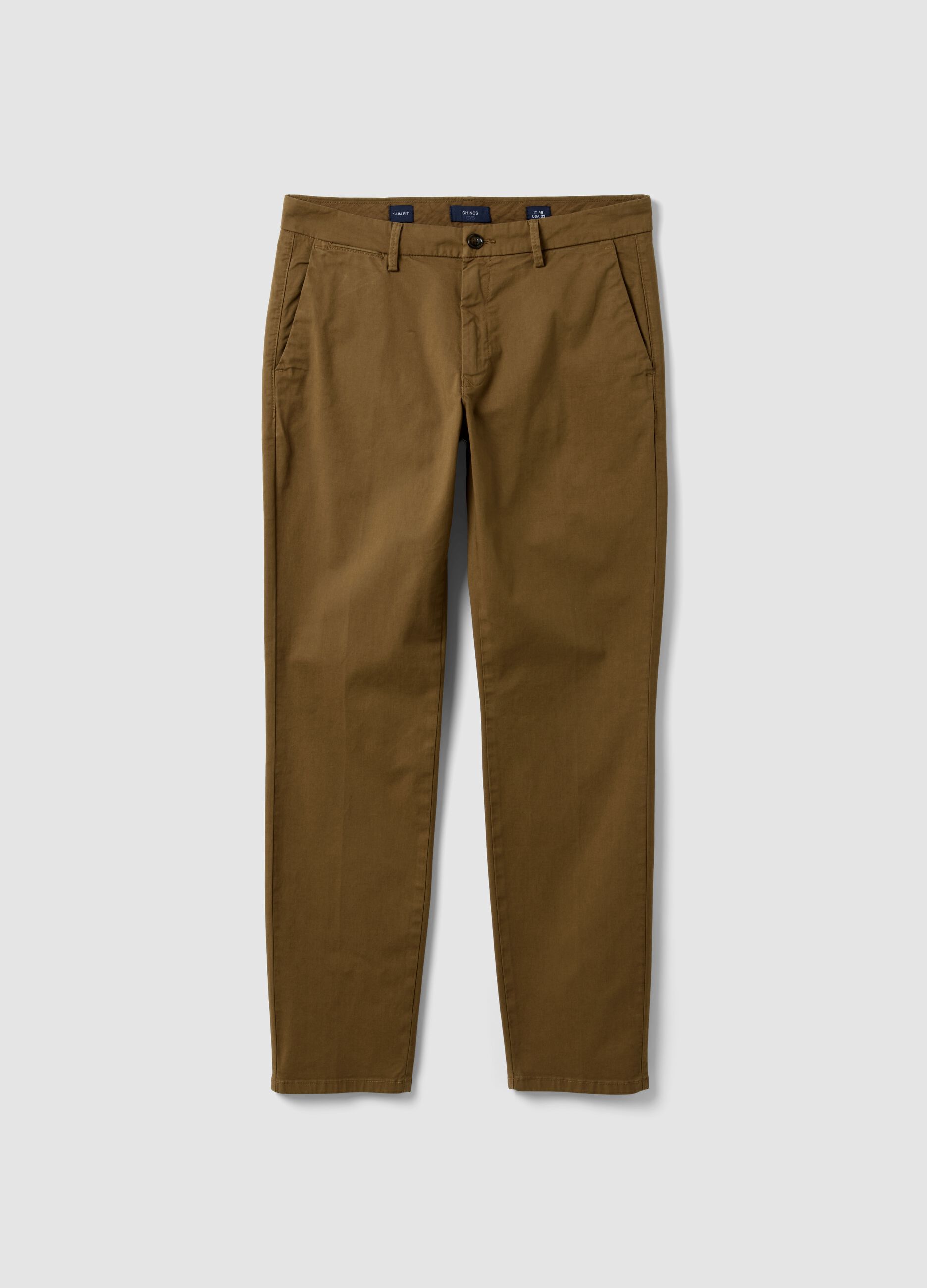 Brown slim-fit stretch-cotton chino trousers