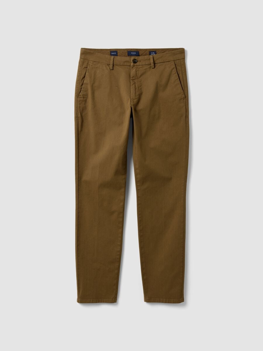 Brown slim-fit stretch-cotton chino trousers_4