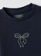 Blue stretch organic cotton printed T-shirt for girls_2