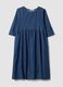 Blue pure cotton midi dress_0