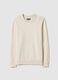 Regular Fit Beige Crew Neck Sweater in Pure Cotton_4