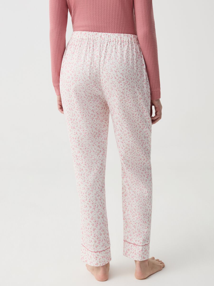 Pantalón pijama de franela de flores_2