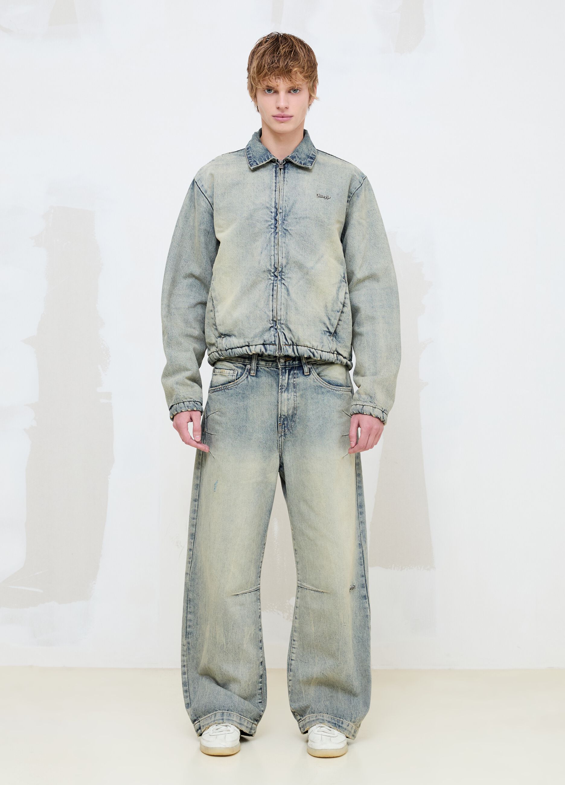 Denim Padded Jacket Vintage Light Blue