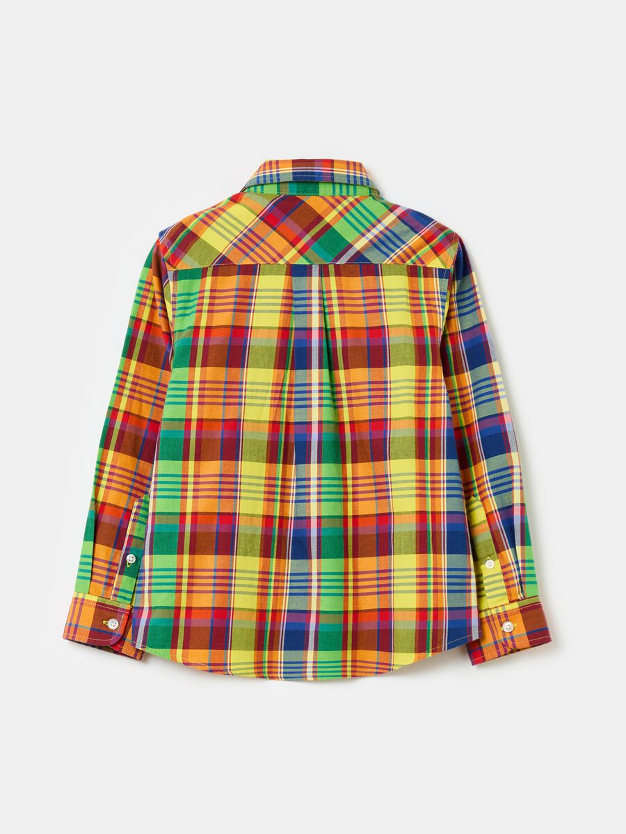 Cotton shirt with check print_4