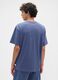 Short-sleeve blue cotton blend t-shirt_1