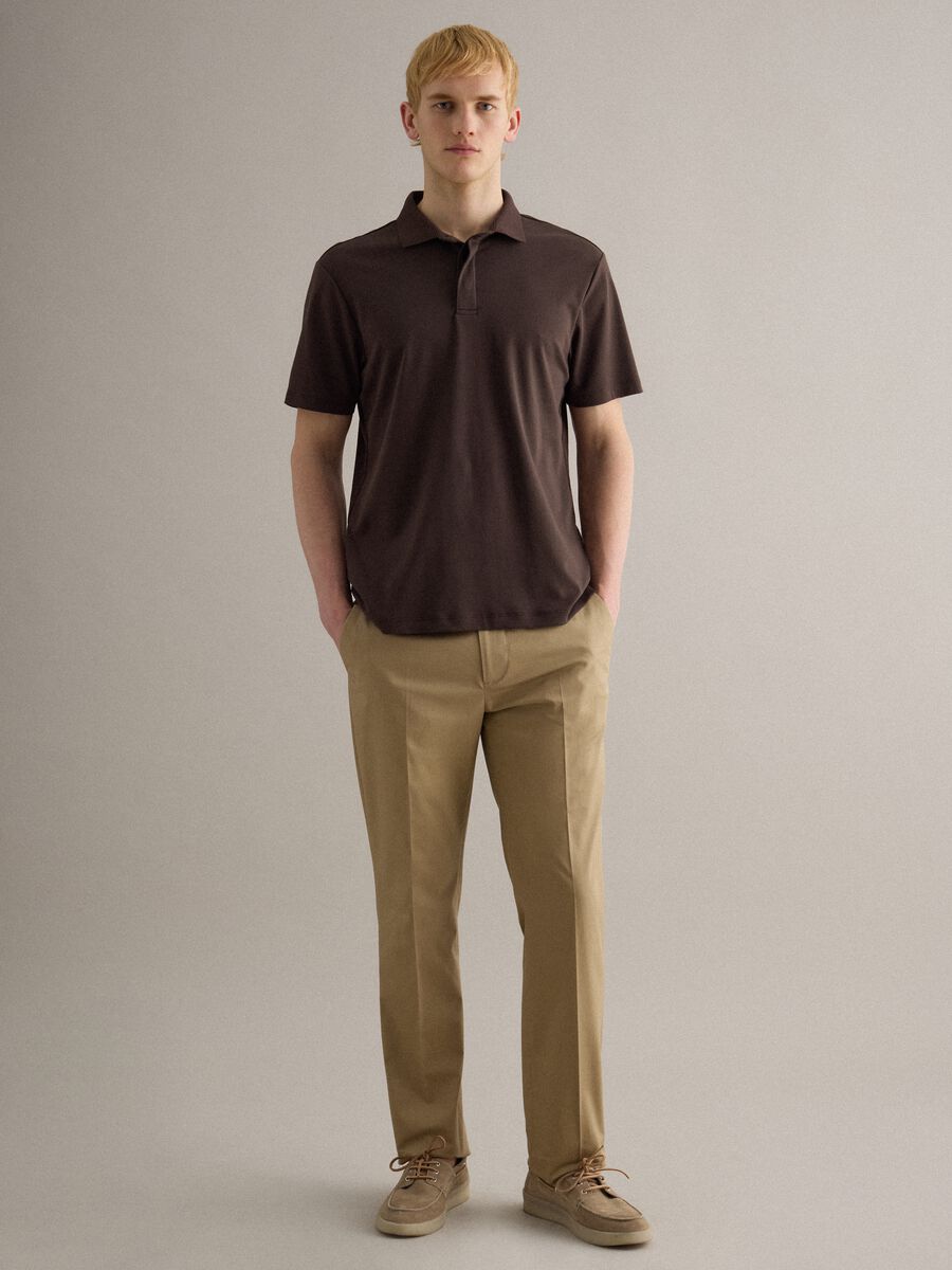 Brown pure cotton polo regular fit_1