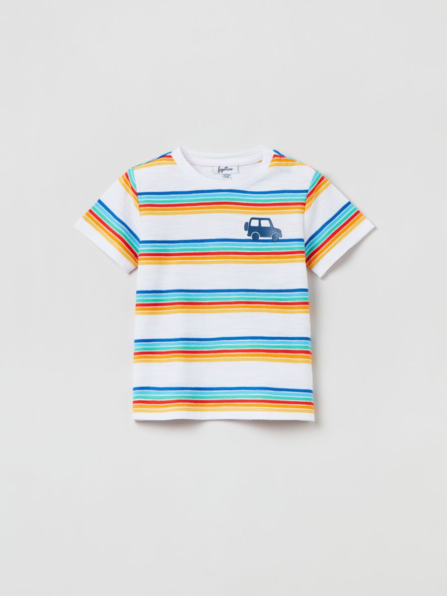 T-shirt in yarn-dyed striped cotton_0