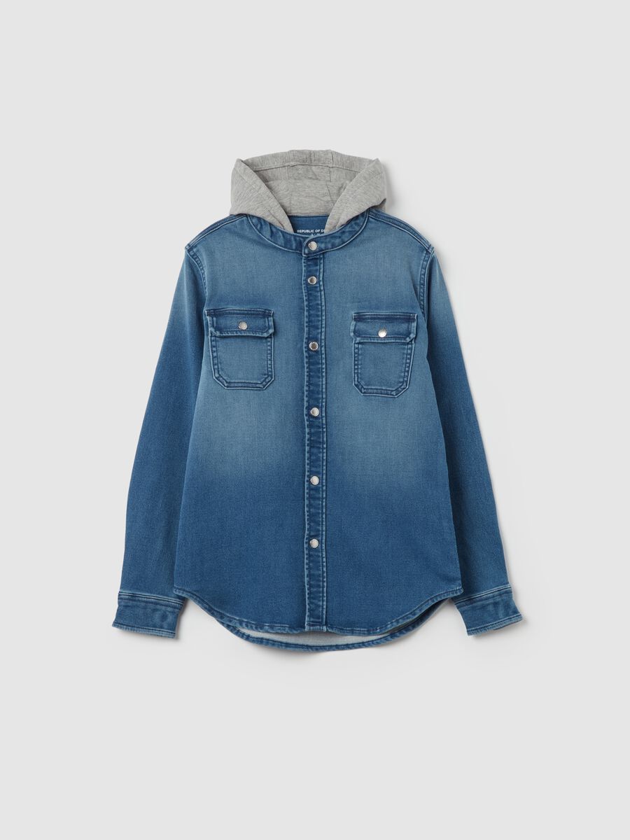 Denim shirt with hood_3